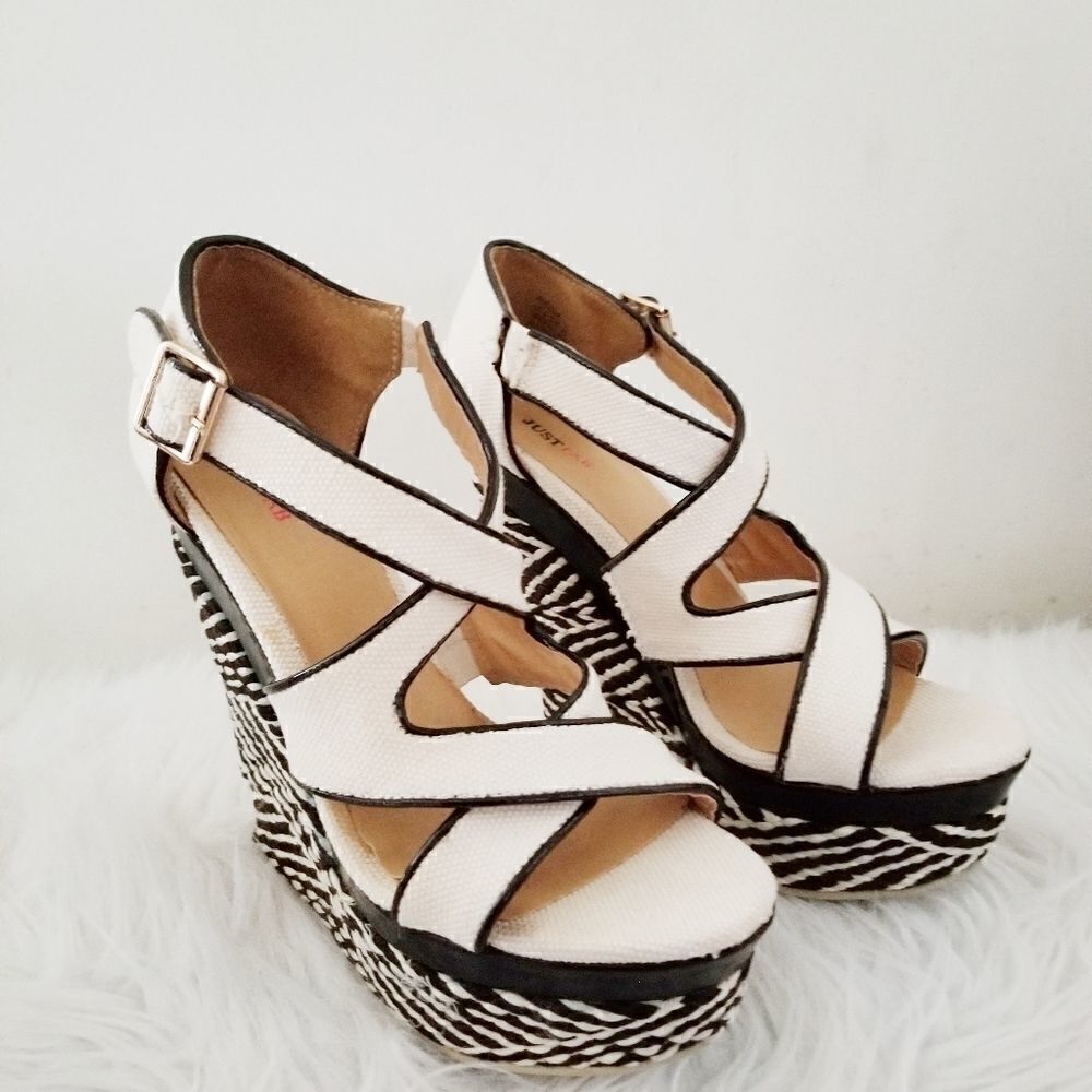 Just Fab espadrille wedge heel